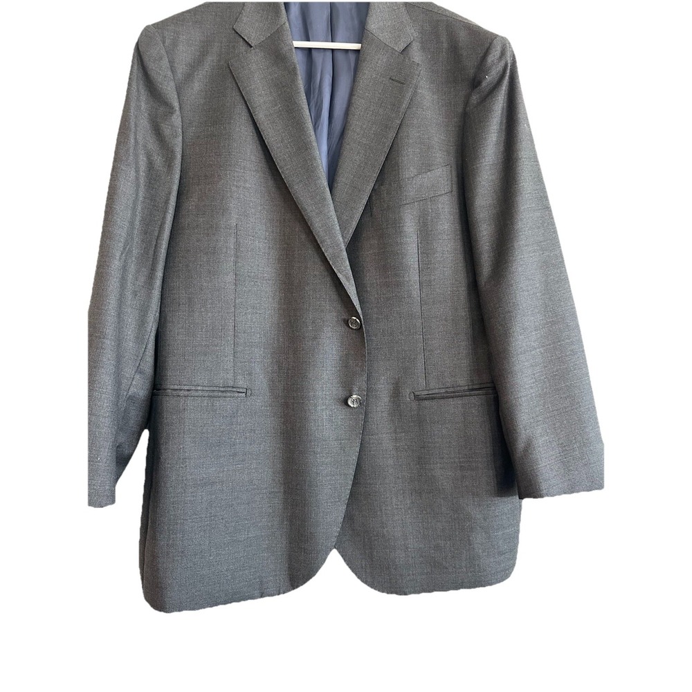 SuitSupply Lazio Blazer 50S Grey Wool Vitale Barberis Canonico Slim P2505LAI